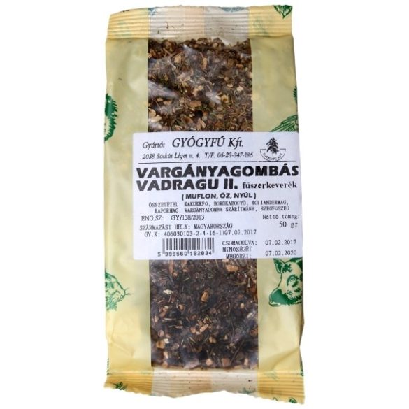 Gyógyfű VARGÁNYAGOMBÁS VADRAGU 2. Fűszerkeverék 50g 